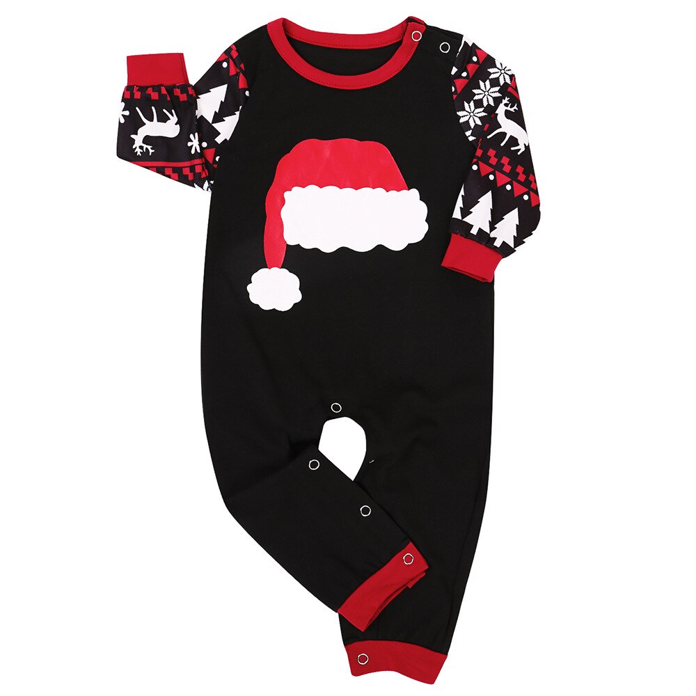 Family matching clothes Black mommy and me pyjamas sets Christmas kids outfit printed family look Chiristmas couple long johns