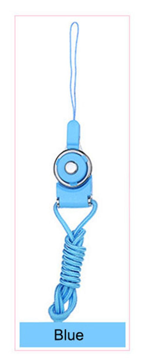 2 in 1 Nacken Schlüsselband Halsband Gurt Hand Schlüsselband Für Telefon iPhone X Samsung Kamera USB-Stöcke Schlüssel Ich würde karte keycord keychain: Blau