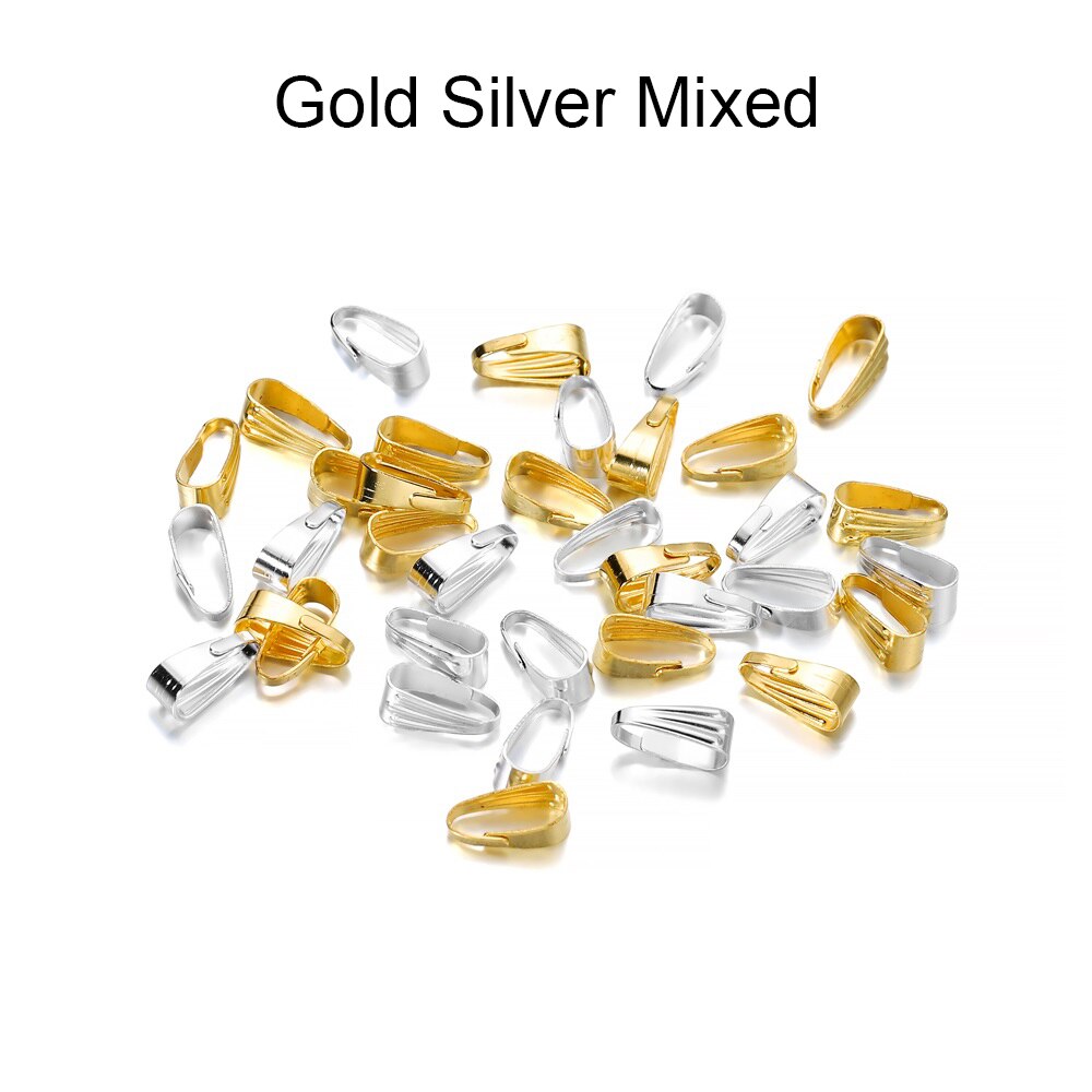 100 sztuk/partia wisiorek klamrami Bail klamrami opieki klamra naszyjnik wisiorek złącze do tworzenia biżuterii DIY naszyjnik akcesoria: 11mm / Gold Silver Mixed