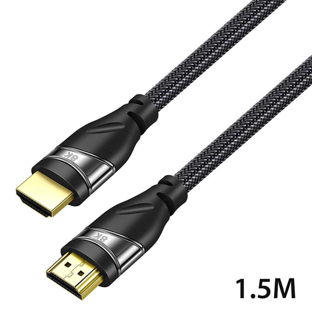 HDMI 2.1 48Gbps Ultra High Speed Video Cable High Speed Durable Video Cord 8K 7680 * 4320 High-definition Connector Cable: 1.5M