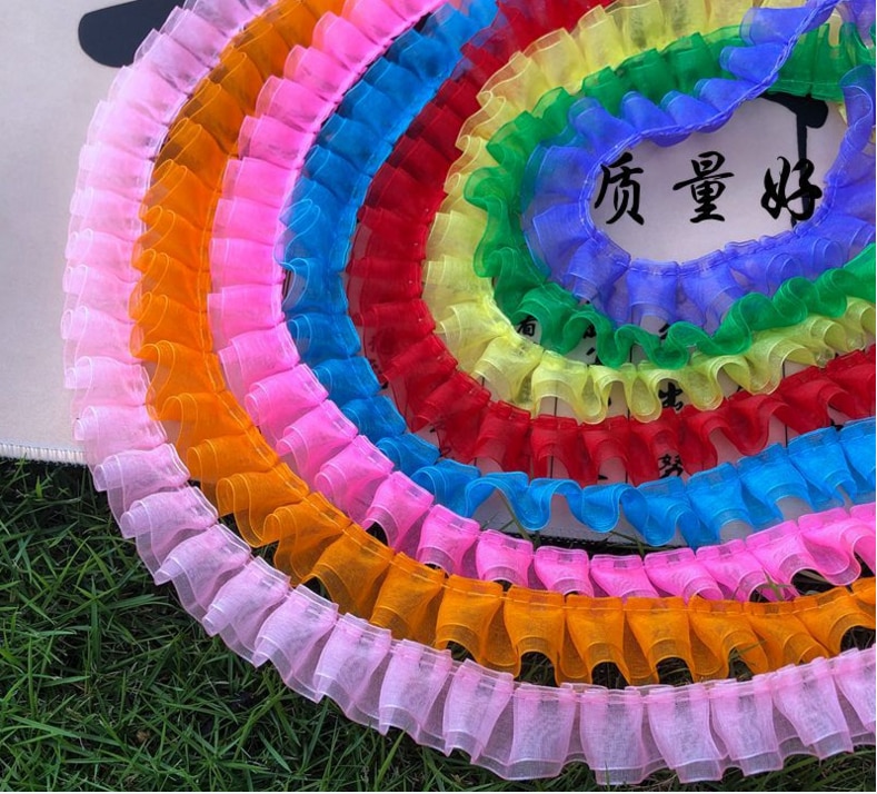 Sprzedam przez podwórze, 8 kolorów dostępnych, podwójna warstwa organzy zakładka wykończenia sukni ślubnej, suknia balowa, lalka # PT2020002