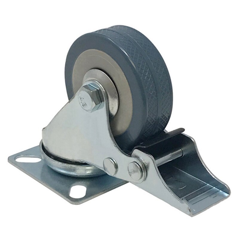 4Pcs Set Heavy Duty 50X17mm PVC Swivel Castor Wheels Trolley Caster Brake Model:4 with Brake HL-5