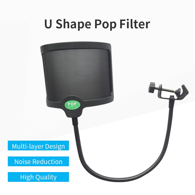 Universele Microfoon Pop Filter Metal Shield Dubbele Laag Voorruit Popfilter Microfoon Studio Opname Voor Bm 800 K669 K670