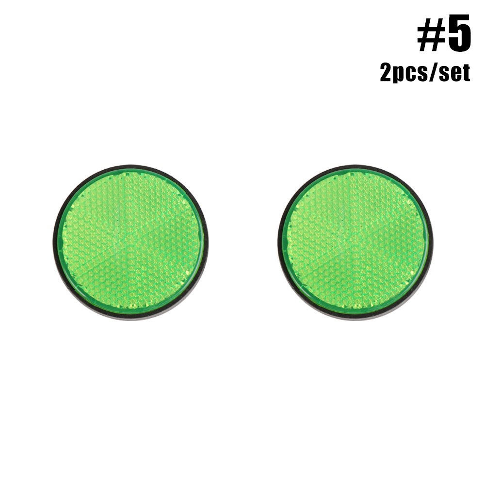 2pcs Oval&Round Bicycle Bike Spoke Reflector Safety Warning Light Wheel Rim Reflective Mount Night Reflectors Flashing Lights: 5