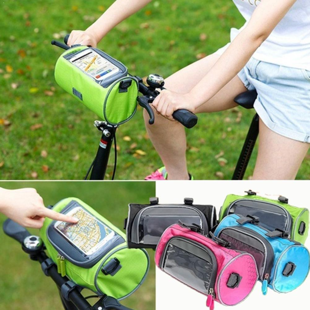Store sykkelvesker styre frontrør vanntett for studentskjermtilbehør sykkelveske touch jente dame sykkel telefon p  o8 d 5