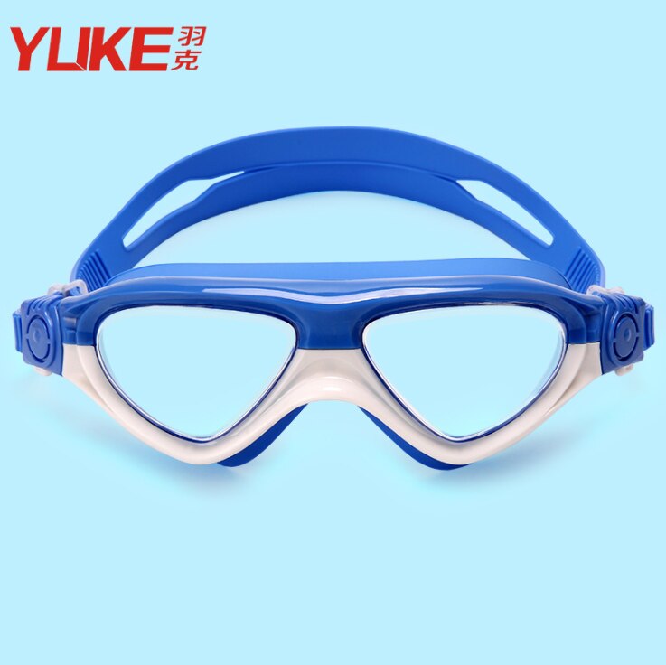 Nuovi bambini trasparenti regolabili bambini silicone impermeabile anti nebbia scudo UV occhiali da nuoto occhiali occhiali occhiali: blu bianca 1pezzi