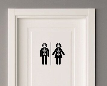 Toilet door glass door sticker public bathroom toilet decoration wc sticker: 2