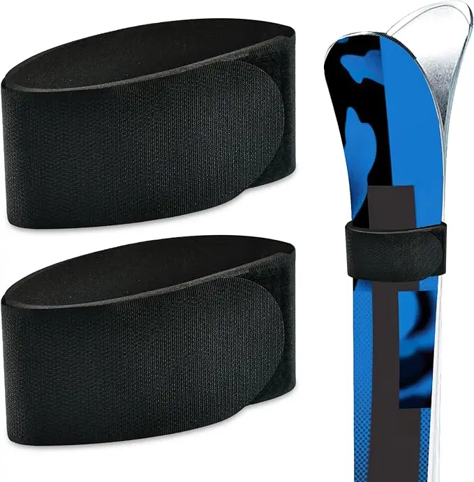 Correas ajustables para envolver esquí, banda para almacenamiento de esquí, cinta de sujeción para esquí, corbata de almacenamiento con almohadilla protectora, accesorios para esquís, deporte de invierno: Morado