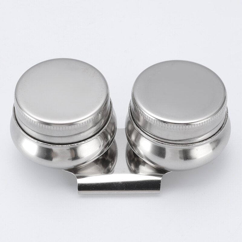 Stainless Steel Painting Palette Oil Paint Pot Single Double Hole Dipper Paint Brush Washer with Leak-Proof Art Painting Supply: Double Hole