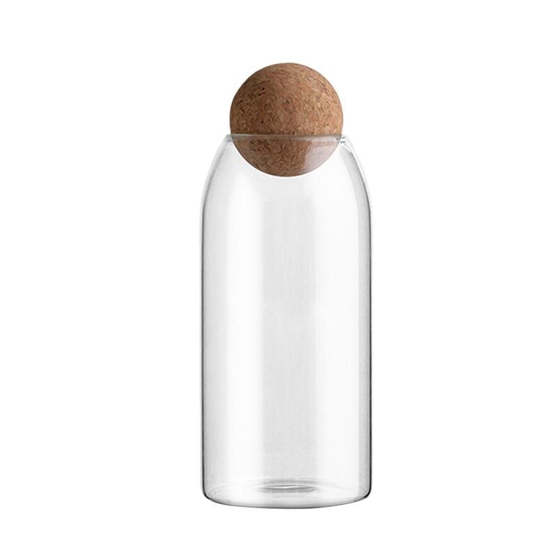 1200/800/500ML Glass Storage Tank Kitchen Food Storage Bottle Borosilicate Glass Sealed Cans Food Grains Container with Cork: 1200 ML