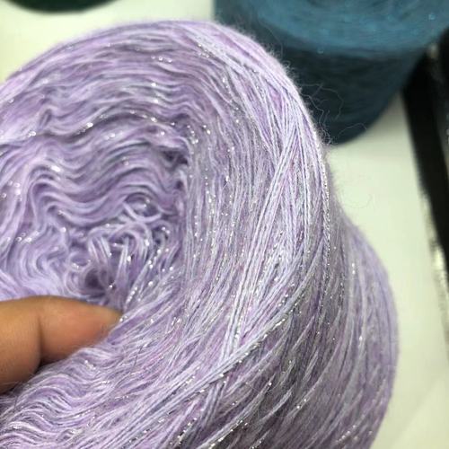Cachemir de estambre y seda brillante, hilo de Mohair hecho a mano, suéter, abrigo Flash, paquete de Material de bufanda súper suave, 250G por grupo: Purple bright silk