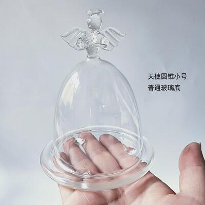 8.5*9cm Angel Top Glass Dome Home Decoration Diameter=8.5cm Height=9cm Different Base Glass Dome DIY Wedding Favor Friend: 1set glass base dome