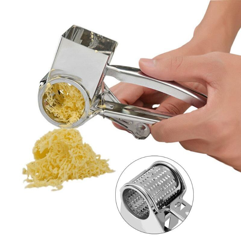 Multi-functional Rotary Cheese Grater Kitchen Tool Stainless Steel Shredder Butter Cutter Cheese Shredder Slicer Garlic Grinder