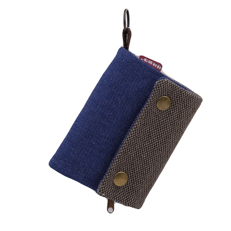 Denim Jeans Canvas Wallets Women Men Bag Best For Boyfriend Short Zipper Coin Bag Purses: style 1
