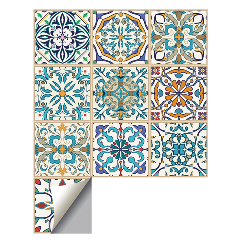 Mandala Crystal Wall Stickers Waterproof And Oil-Proof Kitchen Bathroom Home Decoration Self-Adhesive Ceramic Tile Wall Decora: pattern 18