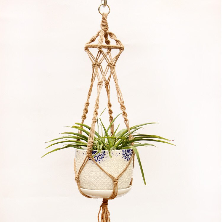 Hanging Baskets Flowerpot Plant Holder Pot Macrame Plant Hanger Hanging Planter Basket Jute Rope Braided Craft Balcony Decor