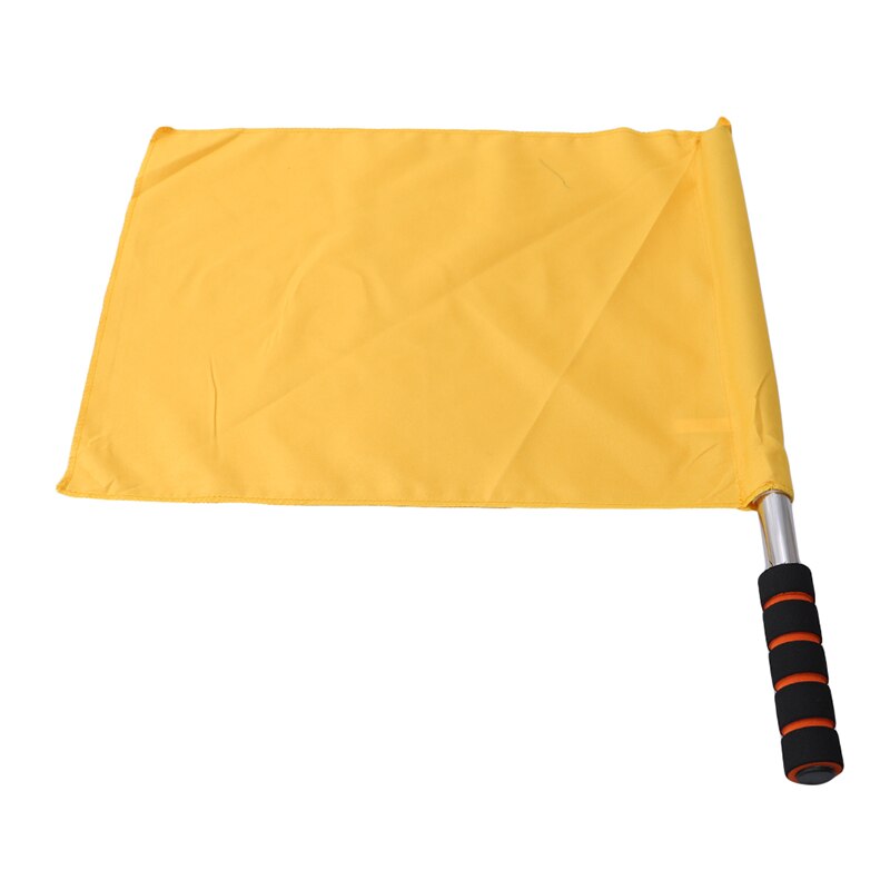 Track And Field Competition Referee Special Command Flag Stainless Steel Grip Command Soccer Referee Flag: yellow