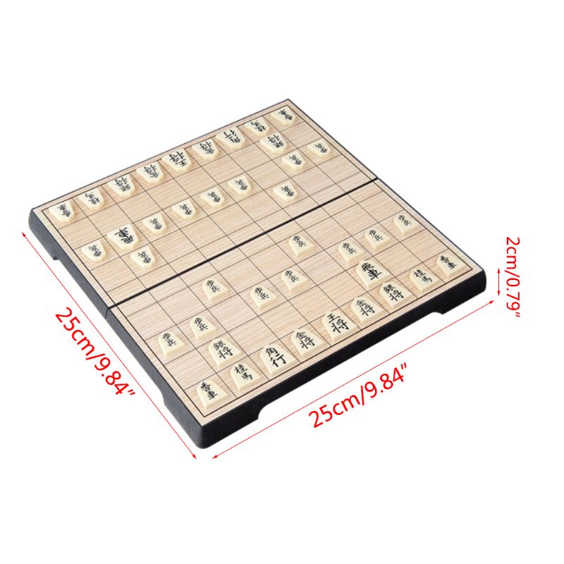 Foldable Magnetic Folding Shogi Set Boxed Portable Japanese Chess Kids Children Game Supplies M89C