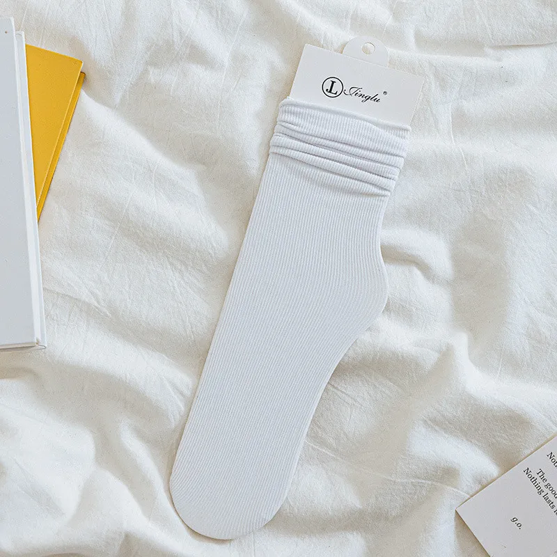 Women Ruffled Edge Bing Bing Socks Summer Ultra-thin Absorb Sweat Prevent Odor Soft Ice Velvet Harajuku Stretch Elasticity Socks: 3XS / CÉU AZUL