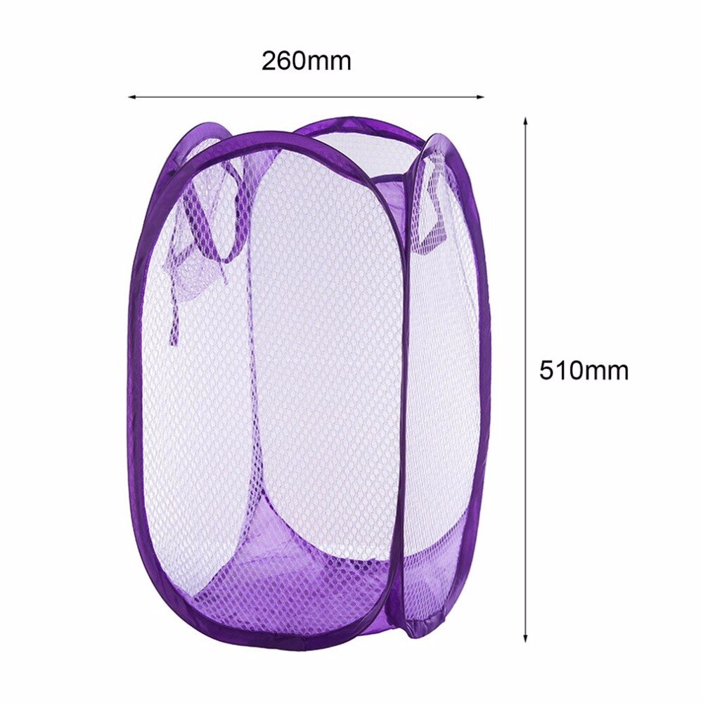 Opvouwbare Praktische Pop Up Wassen Kleding Wasmand Effen Kleur Mesh Vuile Kleren Opslag Mand Tas Voor Huishoudelijk Gebruik
