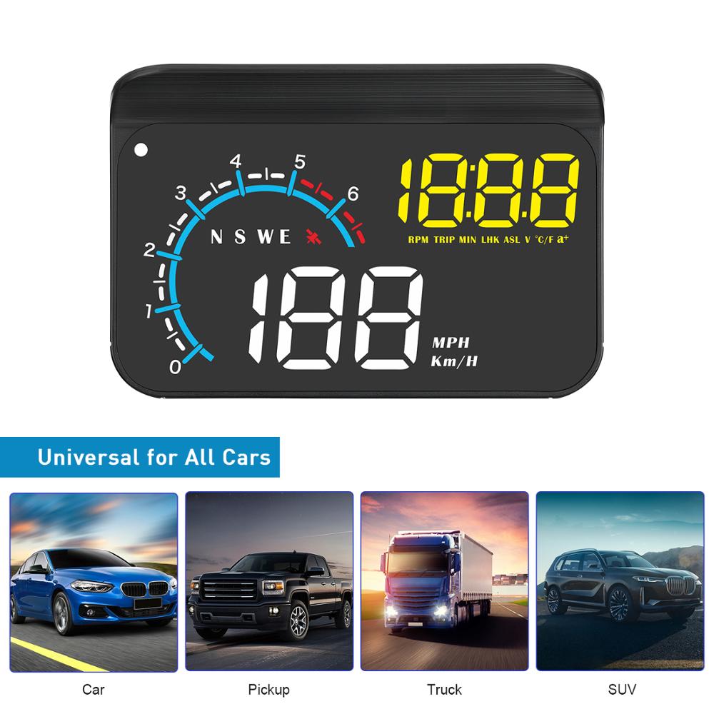 neueste Auto Head Up Display OBD2 Diagnose Werkzeug RMP Kühlmittel Temp. GPS Digitale Tachometer Clock Auto HUD Display Kompass