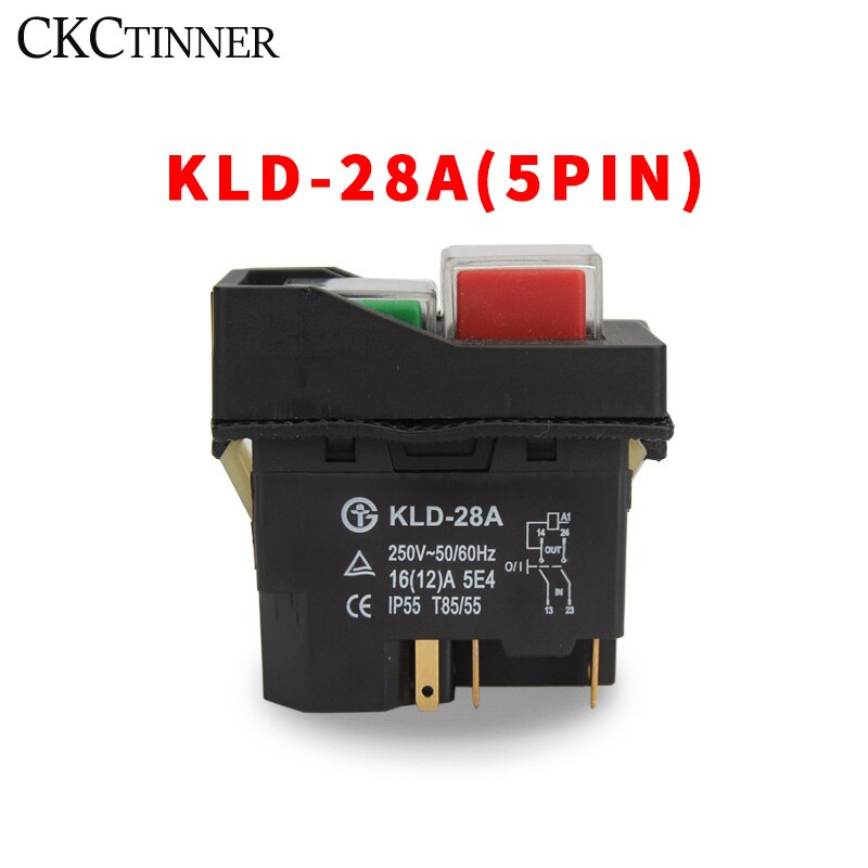 1 stk kjd 17 haveredskaber elektromagnetiske startknapper kontakter værktøjsmaskiner udstyr  ip55 vandtætte sikkerhedsheks 28a: Kjd 17a 5 fod