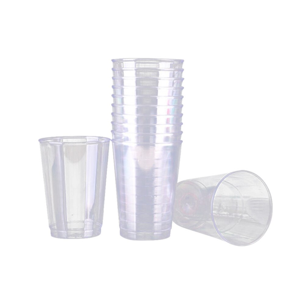 30 stücke Einweg Tassen transparent Verdicken Trinken Tasse Geschirr Partei Liefert für Cafe Bar Restaurant (200ML Gerade