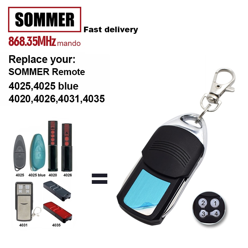 SOMMER Remote Control 868 For SOMMER 4020 TX03-868-4 4026 TX03-868-4 Gate Door Opener Remote Sommer 868 mhz Remote Control Clone