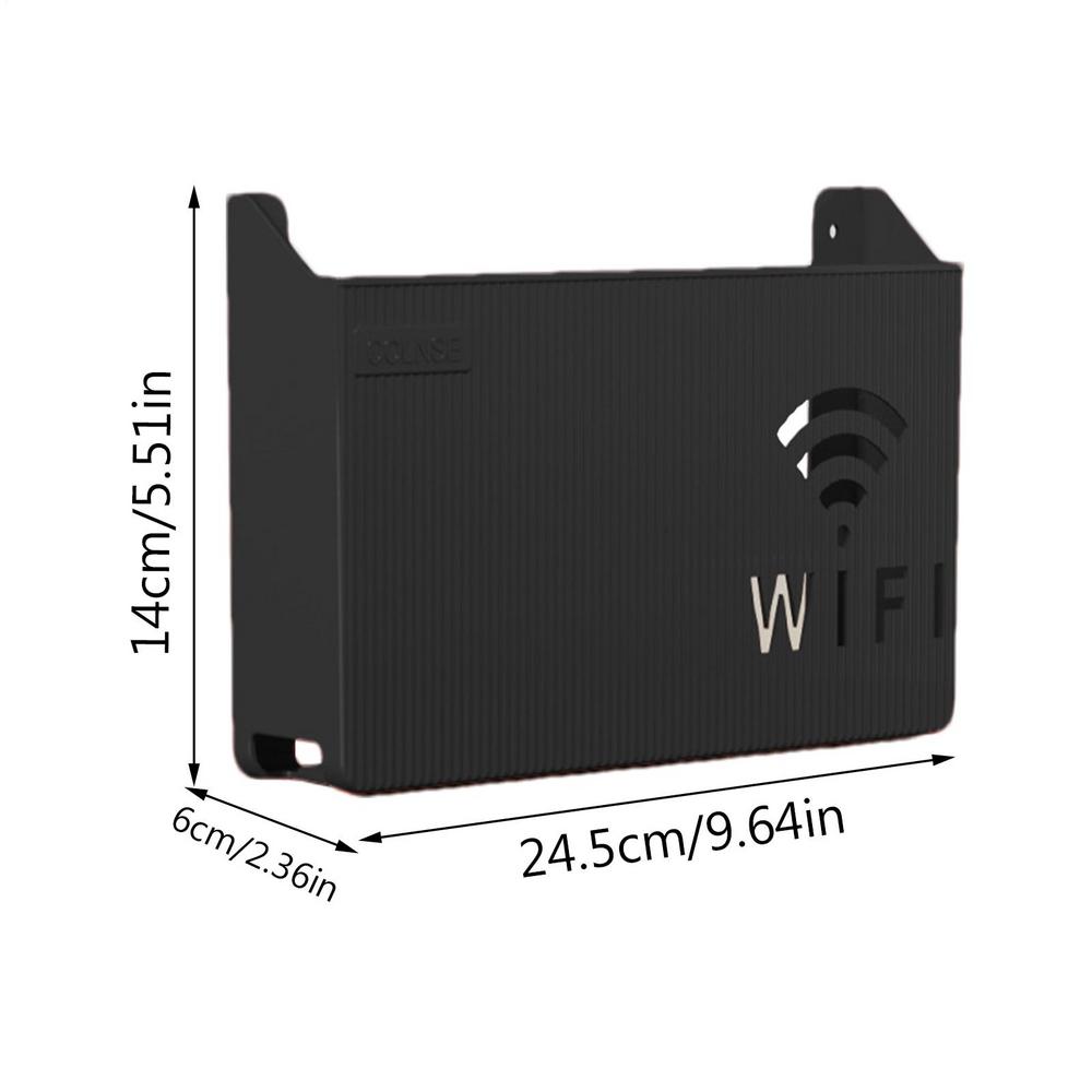 Wifi Router Opbergdoos Wandgemonteerde opbergdoos Home Router Opbergdoos router plank Voor Woonkamer Slaapkamer Opslag: Black