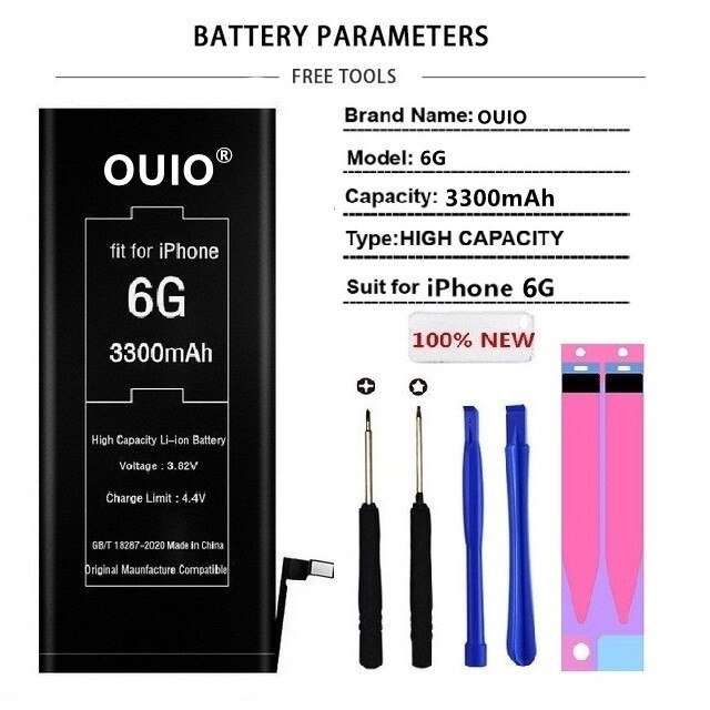 Original iPhone 6 7 8 Plus XR XS MAX Handy Batterie Für iPhone 5 5S 5SE 6S X Hohe Kapazität Ersatz Batterie: For iPhone6G