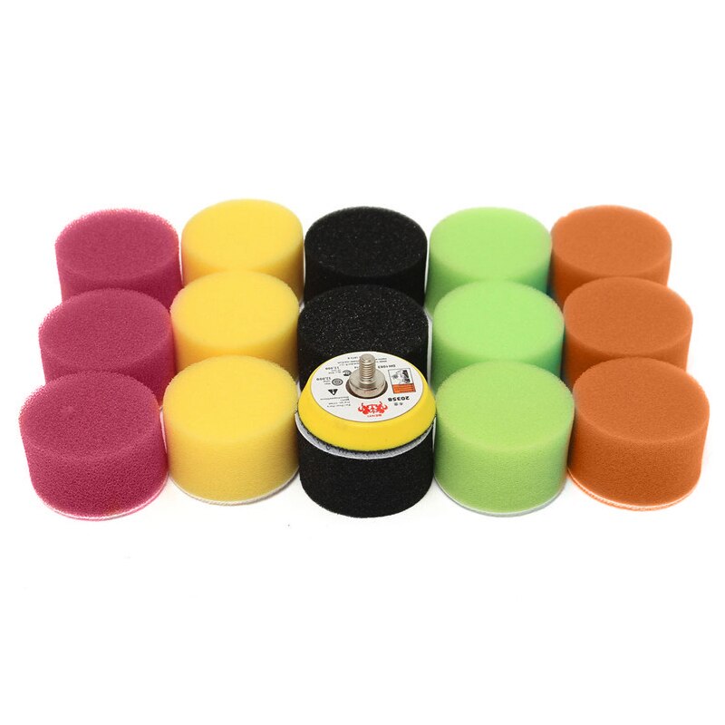 16pcs 2 Inch 50mm Polijsten Buffing Pad Kit voor Auto Polijstmachine Hand Tool Kit Voor Auto Polijstmachine Wax buffer Auto Polijsten Pad Set