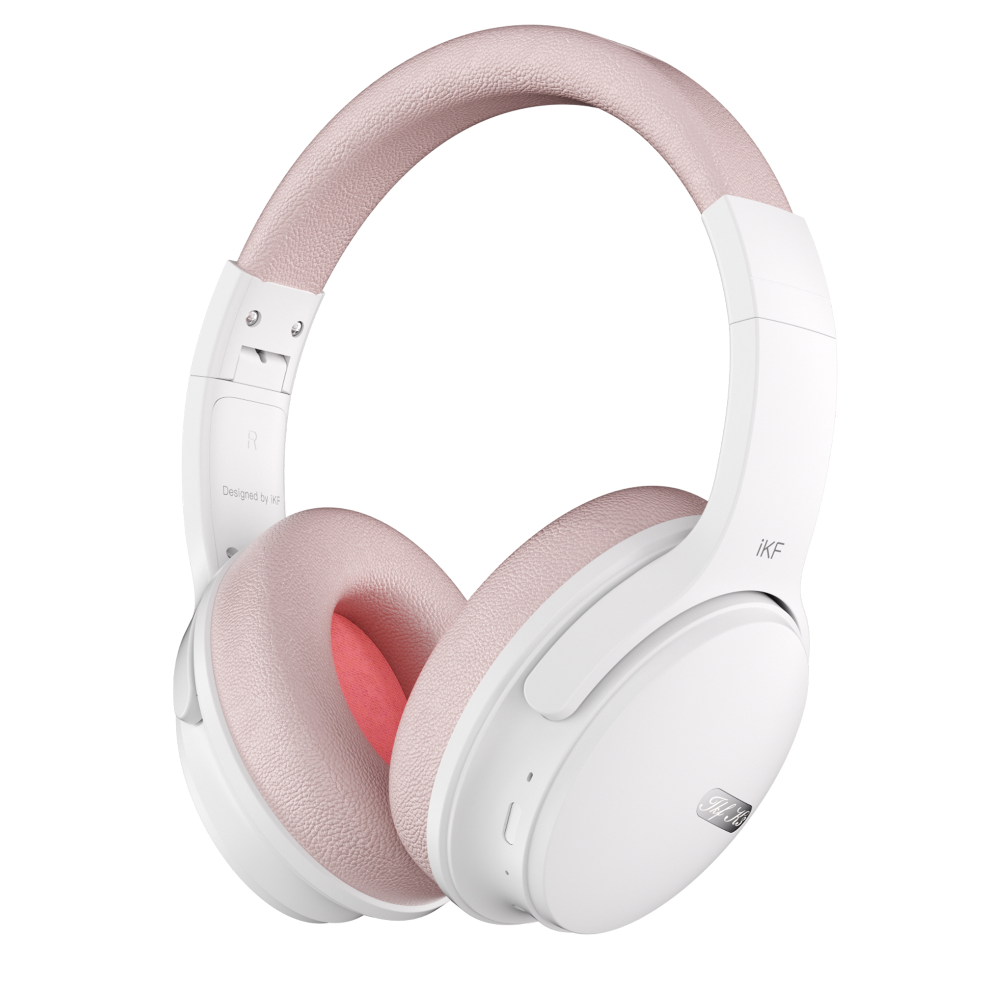 iKF-K3 Over-Ear-Kopfhörer, HiFi-Sound, ENC, klarer Anruf, Gaming-Headset mit geringer Latenz, 50 Stunden Spielzeit, APP-Steuerung, unterstützt kabellos/kabelgebunden: Rosa