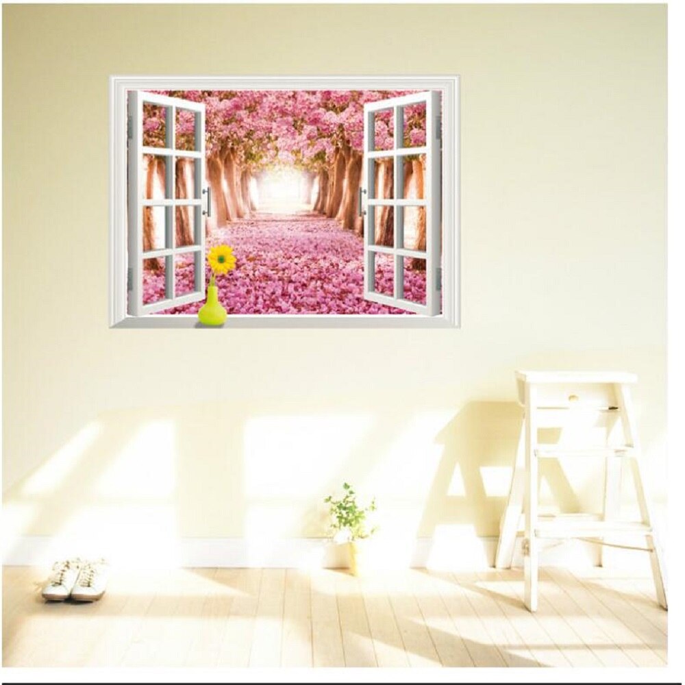 Stickers Fenêtre Fleur Cerisier Réutilisables - Autocollant Double Face 30x60cm - Déco Vitre Sans Résidu - PVC Haute Qualité