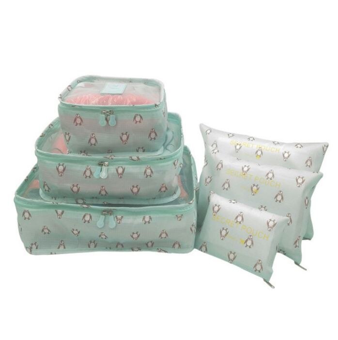 6Pcs Waterproof Clothes Storage Bags Packing Cube Travel Luggage Organizer Pouch: E
