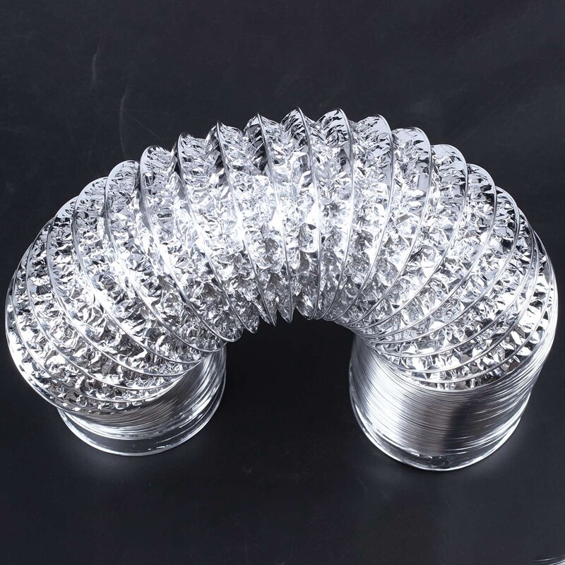 3 Meter Length 100Mm/4 Inch Fresh Air System Flexible Aluminum Exhaust Duct Pipe Air Ventilation Pipe Hose for Bathroom