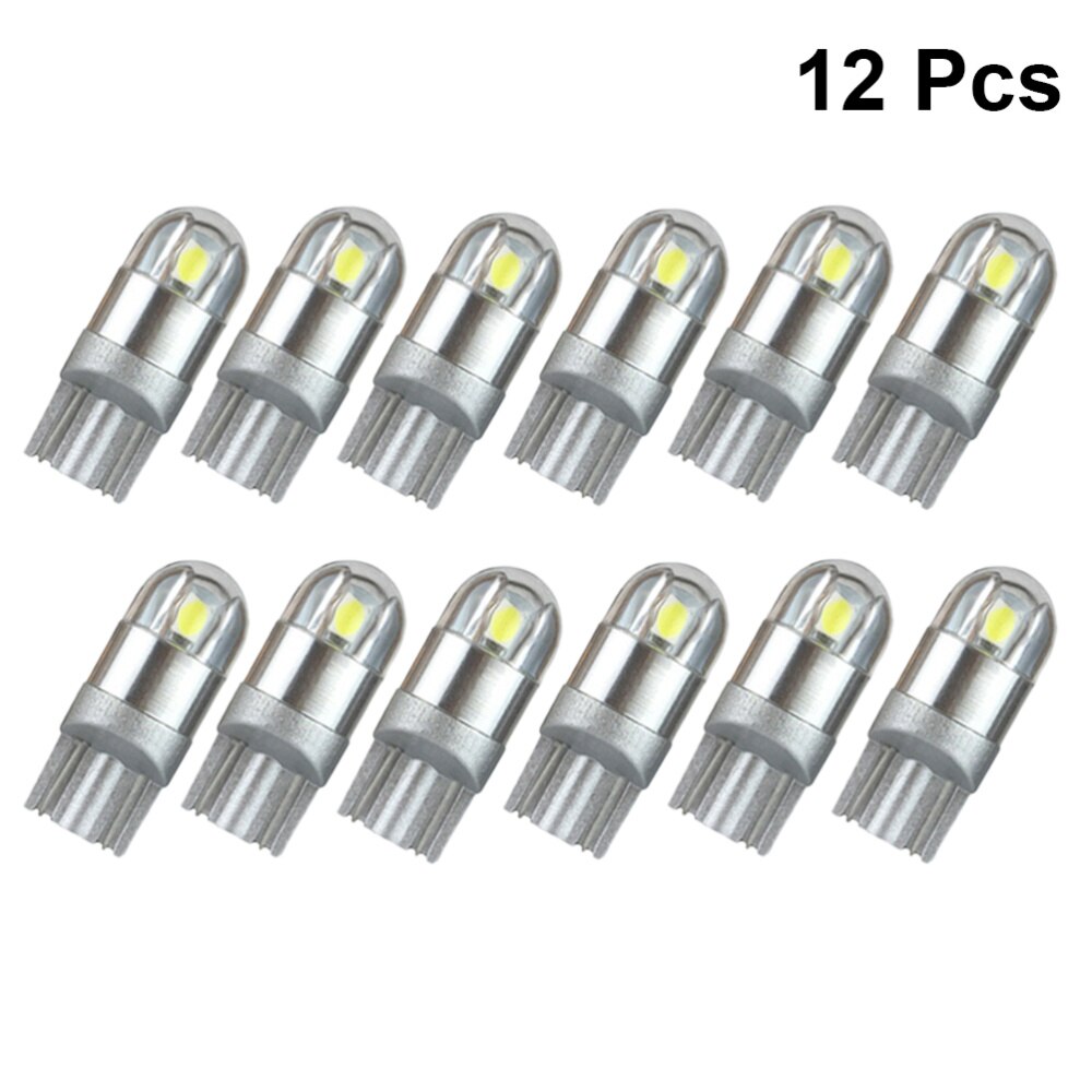12pcs LED Car Tail Bulb Brake Lights Auto Reverse Lamp Daytime Running Signal Light(T10 3030 Blue Light)