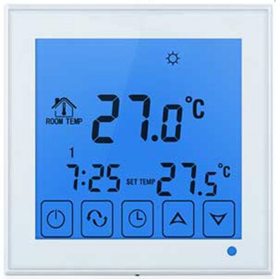 LCD Blue Backlight Touch Screen Room Temperature Controller Digital Electric Thermoregulator Programmable Thermostat: White