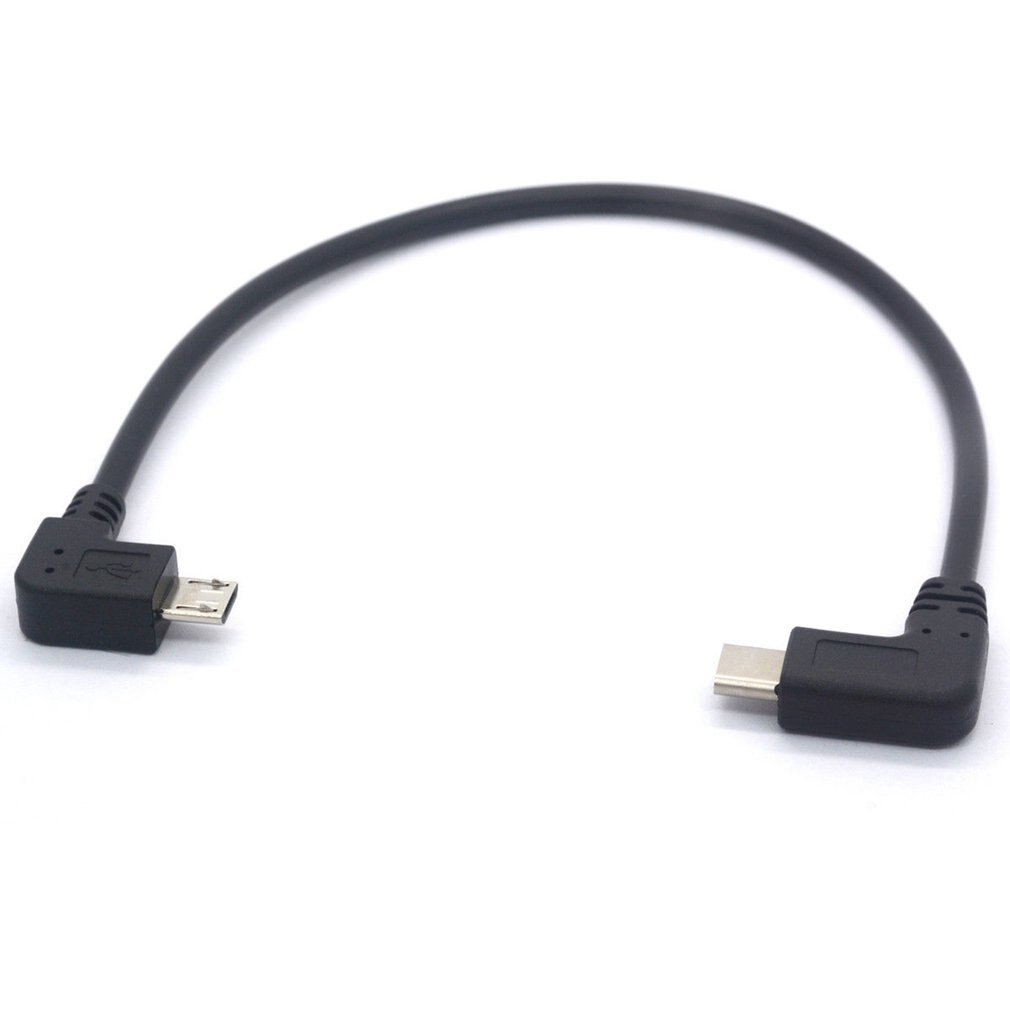 Type C to Micro USB Cable, 90 Deg USB-C Male to Micro-B Male Adapter Converter