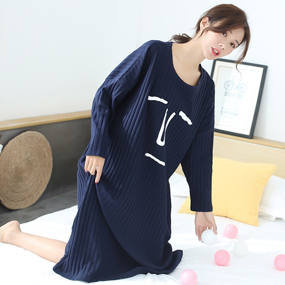 Ladies Petticoat Women'S Cotton One-Piece Nightdress Oversized Loose Pajamas Home Clothing Korean Leisure Skirt Female Sleepwear