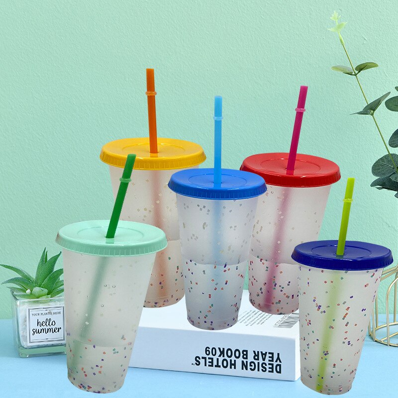 Stro Cup Lovertjes Glitter Cup Kleurrijke Koffie Sap Stro Mok Eenvoudige Leuke Netto Bodem Outdoor Draagbare Cup