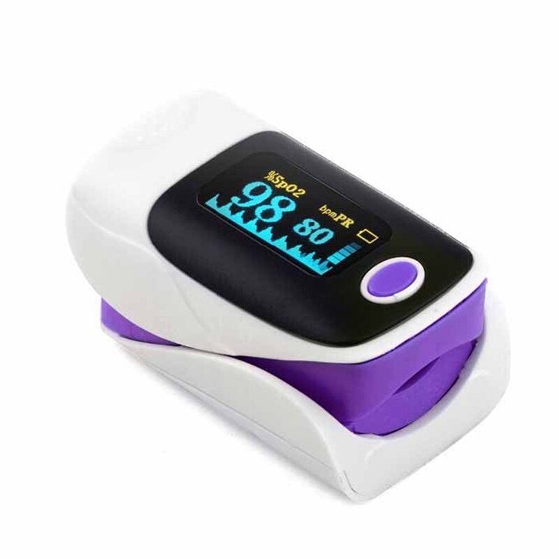 Oled pulsoximeter spo 2 blod ilt finger oximeter måling fingerspids pulsmåler bærbart sundhedspleje familie udstyr: Lilla
