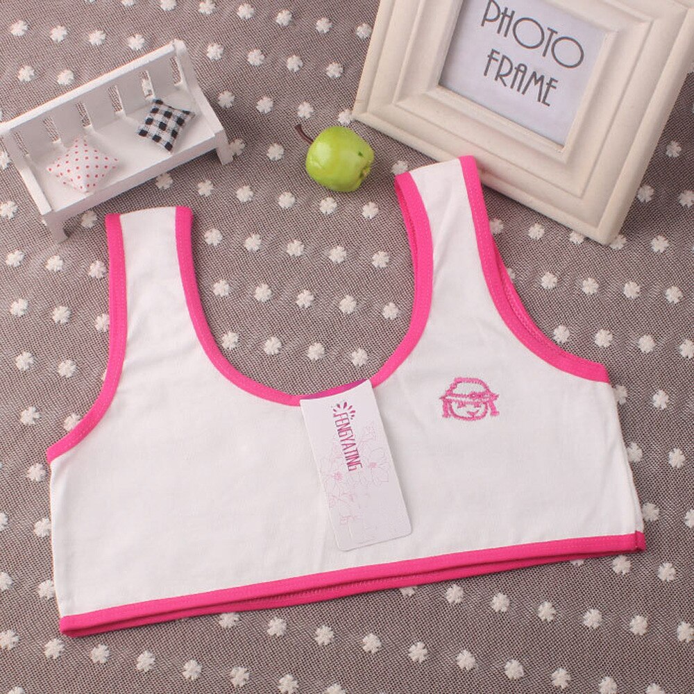 10-14 Jaar Mooie Meisjes Ondergoed Print Beha Vest Kinderen Ondergoed Sport Ondergoed Бюстгалтер Для Девочк # Py: Hot Pink 