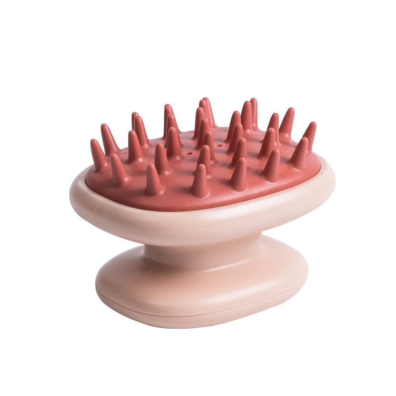 Handheld Abs Scalp Shampoo Massage Brush Washing Shower Hair Comb Mini Head Meridian Massage Comb: Pink