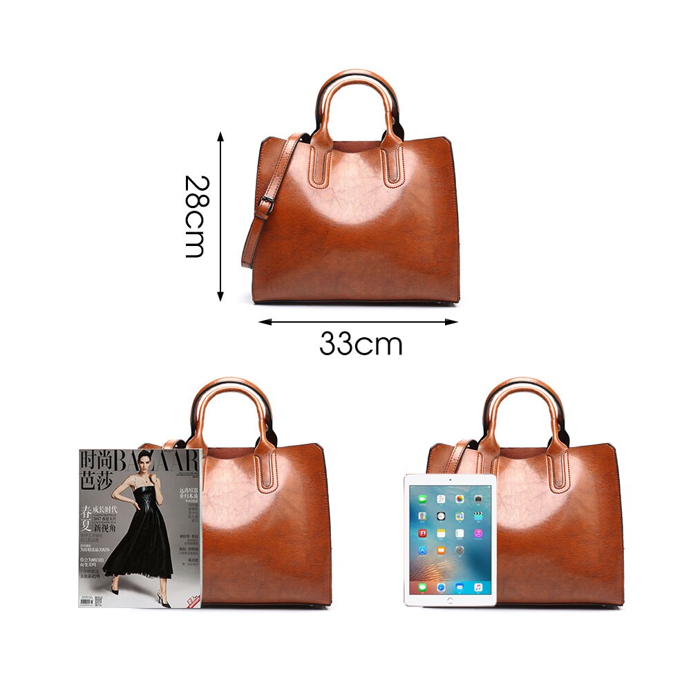 Lederen Handtassen Grote Vrouwen Tas Vrouwelijke Schoudertassen Office Casual Vintage Crossbody Tas Reizen Messenger Bags