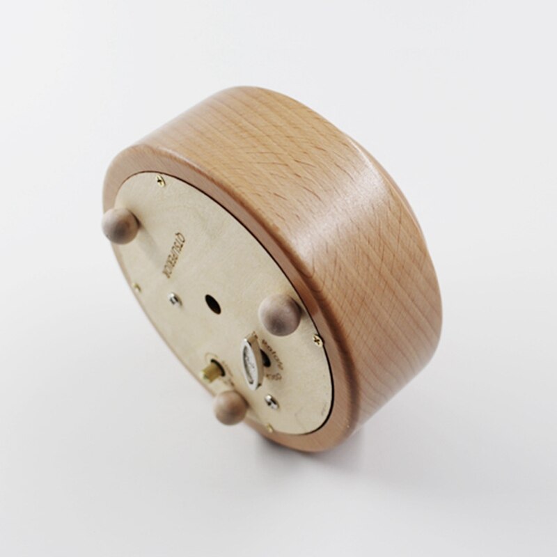 Wooden Music Box Rotating Round Base DIY Art Crafts for Christmas Decorative Ornaments Kids