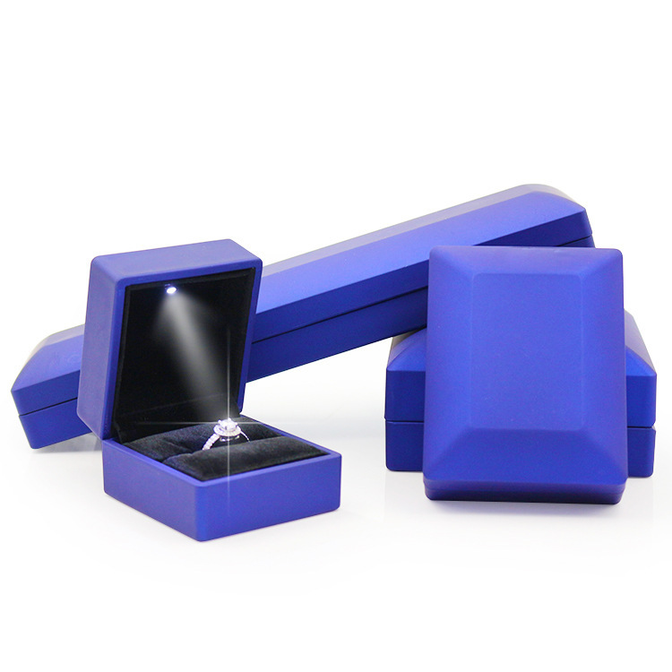 Ring Kasten hoch-Ende-Kreative LED Lampe Ehe Schmuck Verpackung Anhänger Halskette Charme Einfache und Elegante oben Klasse zarte: S / Grau