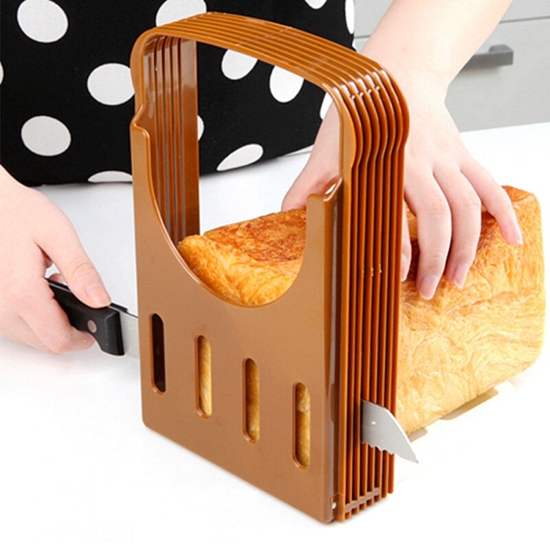 Toast Bread Slicer Plastic Foldable Loaf Cutter Rack Cutting Guide Slicing Tool Kitchen Accessories Practical Bread Cutter Loaf