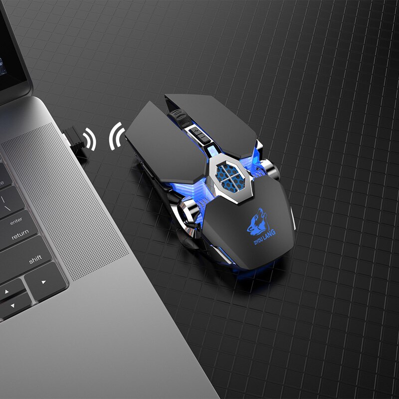 2.4g kabellose mäuse, 2400 pdi-bluetooth-mäuse, 6 tasten, usb-empfänger, wiederaufladbare, leise gaming-mäuse für pc und laptop: X13 schwarz