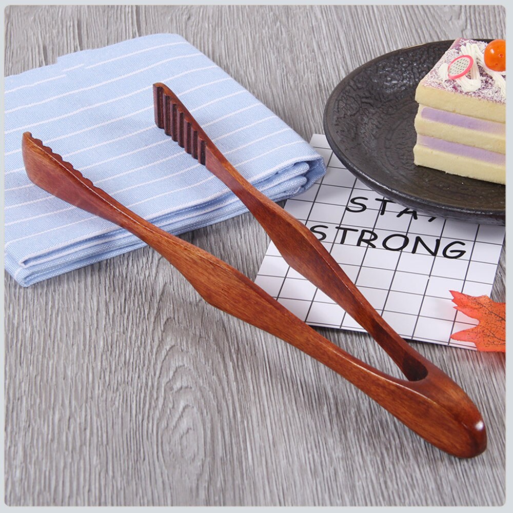 26.5cm Protable Wooden Barbecue Clip Toast Tongs Toaster Bacon Cooking BBQ Food Bread Tong Kitchen Tool
