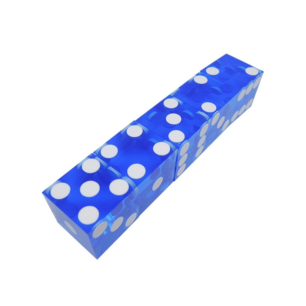 Dados de Casino de 19mm de grado superior, con los bordes y números de serie translúcidos, D6 dados reales, 5 uds.: 2